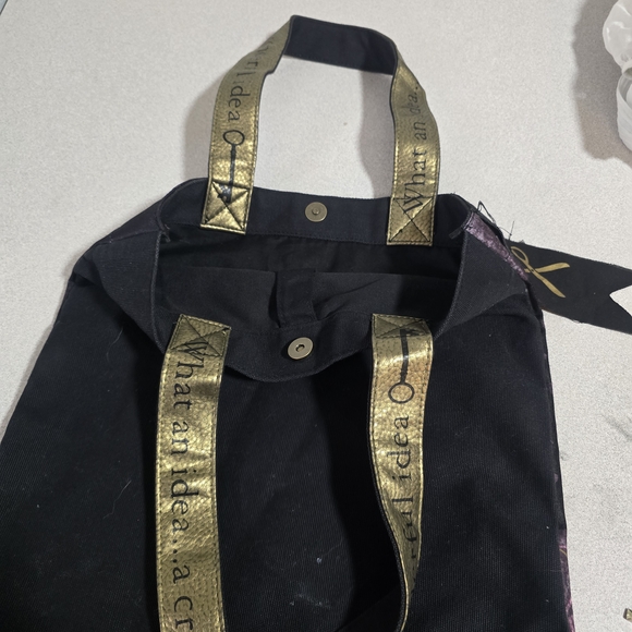 Disney Black and Gold Mad Hatter Tote Bag - Picture 3 of 5